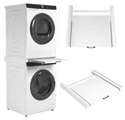 Produktbild von Wasophoogte® Zwischenbaurahmen Waschmaschine Trockner - Stapelkit für Waschmaschine und Trockner XL - Universeller Verbindungsrahmen