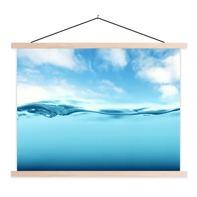 Produktbild von MuchoWow® Textilposter Meer - Wolken - Blau 60x45 cm mit holzfarbenen Rahmen - Bild