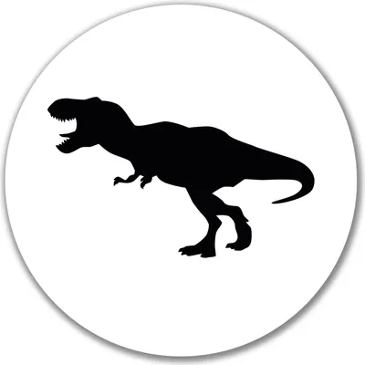 Produktbild von Huuraa Aufkleber Tyrannosaurus Rex Dinosaurier 10cm rund Sticker Geschenkidee