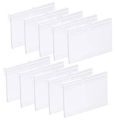60 Etikettenhalter aus Kunststoff für Drahtregale, transparent