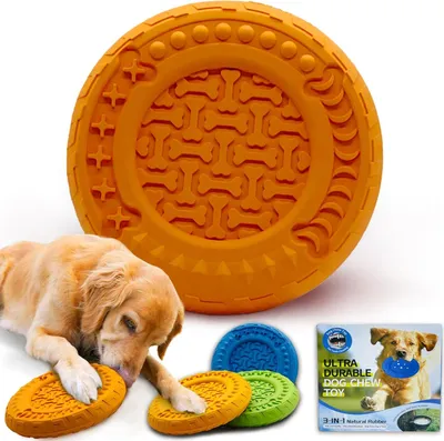 Produktbild von Kauspielzeug für kleine und mittelgroße Hunde, Gummi Zahnreiniger, langlebig, orange