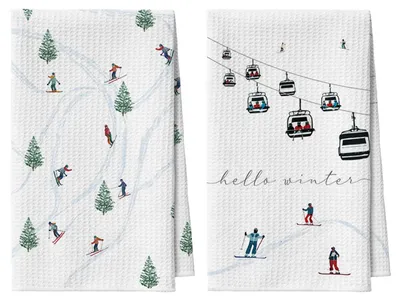 Küchentücher Mikrofaser 42x65 cm, Weihnachtsmotiv, Set 2 Stück