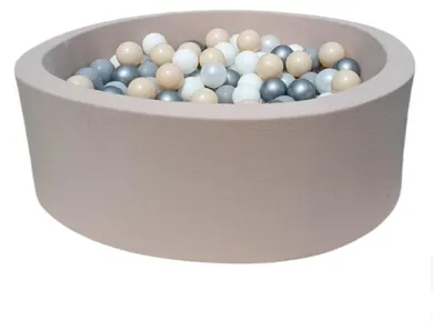 Image de MONIO for kids Piscine à balles 90 cm beige + 200 balles