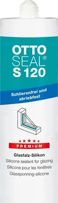 Produktbild von Otto Chemie Ottoseal Premium Glasfalz Silikon Silicon S120 Dichtstoff 310ml C7112 Matt Schwarz