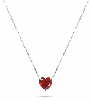 Immagine prodotto di Collana scintillante in argento con cuore rosso NCL53WGA