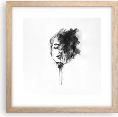 Produktbild von Gerahmtes Poster - Rahmen in heller Eiche - Frau Gesicht Abstraktion - 30x30 cm - Wand Bild - Wanddeko - Wandbilder - Kunstposter - Wandposter - Bilderrahmen - Bilder - Kunstdruck - P2NAC30x30-4934