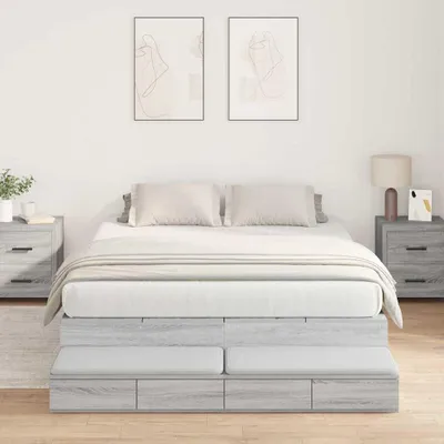 Immagine prodotto di Struttura letto con contenitore Grigio Sonoma 140 cm