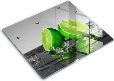 Produktbild von Abdeckung Glas - Küchenabdeckung - 60x52 cm - Abdeckplatte -Saftige Limetten und Wasser