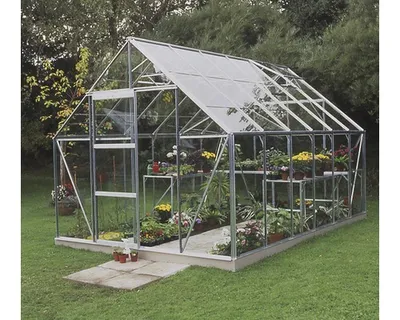 Produktbild von Gewächshaus Halls Universal 128 9,9 m² Blankglas 3 mm 257 x 384 cm Aluminium