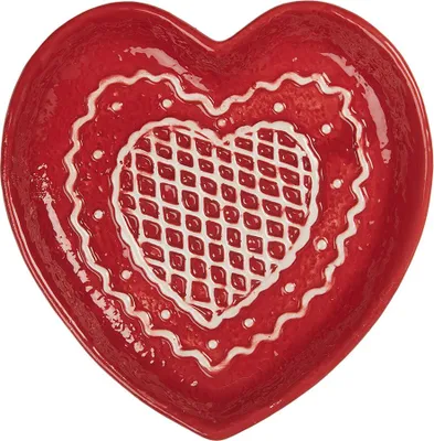 Produktbild von Clayre & Eef Speiseteller Lebkuchenhaus 17x17x3 cm Rot Keramik