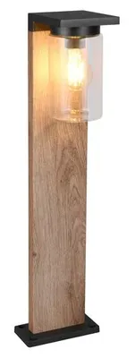 Image de Lampe de jardin Ardila, noire, avec bois, 65 cm