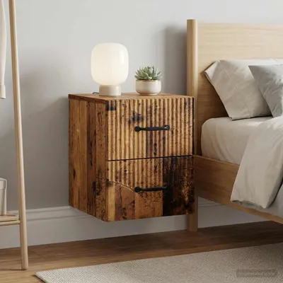 Productafbeelding van vidaXL Wandgemonteerde nachtkastjes, 2 stuks, gerecycled hout, 34,5 x 33 x 40 cm