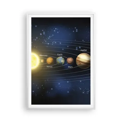 Produktbild von Gerahmtes Poster - Weißer Rahmen - Kosmos Planet - 70x100 cm - Wand Bild - Wanddeko - Wandbilder - Kunstposter - Wandposter - Bilderrahmen - Bilder - Kunstdruck - Wandbild - P2WPA70x100-3650