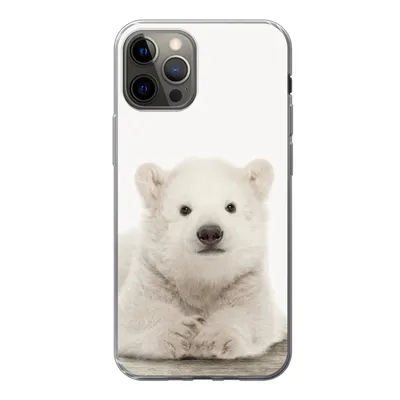Produktbild von MuchoWow® Handyhülle Schutzhülle Hülle für iPhone 13 Pro Eisbär - Tiere - Kinder - Weiß - Jungen - Mädchen Silikon Softcase Handy Hülle - Handy-Tasche