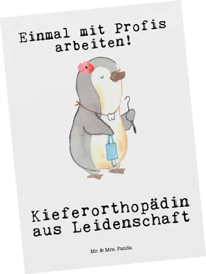 Produktbild von Mr. & Mrs. Panda Postkarte Kieferorthopädin Leidenschaft - Weiß - Geschenk, Postkarten, Fotokarte, bildkarte, Ansichtskarte, Grußkarte