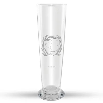 Produktbild von Mr. & Mrs. Panda Bierglas Hund Blumen - Transparent - Geschenk, Niedlich, Mr Mrs Weizenglas, Weizen Glas, Bier, Sprüche, Hundemama, Weißbierglas, Ranke, Weizenbier, Hunde