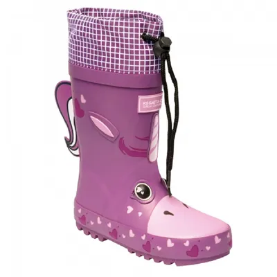 Produktbild von Dare 2B Kinder Mudplay Dinosaurier Gummistiefel RG4788 (37 EU) (Orchideen-Lila bedruckt)