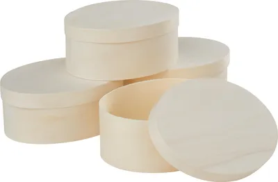 Produktbild von VBS Spanschachtel "Oval", 12 x 9 cm, H 5 cm, 4 Stück