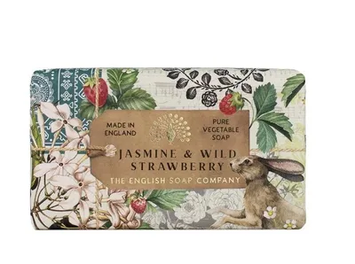 Produktbild von The English Soap Company, Jasmine & Wild Strawberry, feste Seife 190g