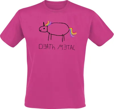 Produktbild von Death Metal Unicorn T-Shirt Herren  fuchsia XL