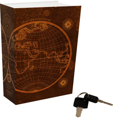 Produktbild von Hemisphäre Booksafe mit Vintage Weltkarte - THE WORLD