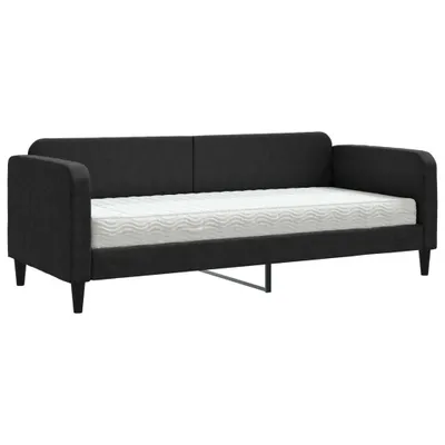 Obrázok produktu pre vidaXL Ležadlo s matracom čierne 80x200 cm látka