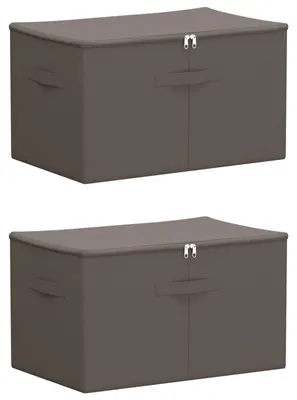 Immagine prodotto di vidaXL Scatole portaoggetti, 2 pezzi, tessuto non tessuto, 55 x 35 x 32 cm, 61,6 L, grigio