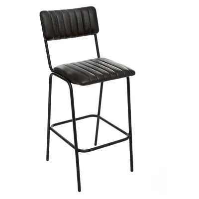 Produktbild von Atmosphera | Barhocker - DARIO - Schwarz - Sitzhöhe 73 cm - Elegantes Design - Hochwertiges Leder - Stabiler Metallrahmen