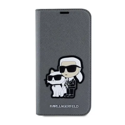 Zdjęcie produktu dla Etui Karl Lagerfeld Karl & Choupette Bookcase do iPhone 14 srebrny