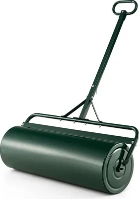 Zdjęcie produktu dla 63L Walec do trawy o szerokości roboczej 90 cm, metalowy walec do trawy Ø30 cm, walec ogrodowy z uchwytem, walec ręczny napełniany wodą/piaskiem, walec do trawy (zielony)