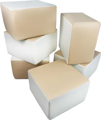 Image de Set de 4 blocs de mousse de jeu blancs, cappuccino