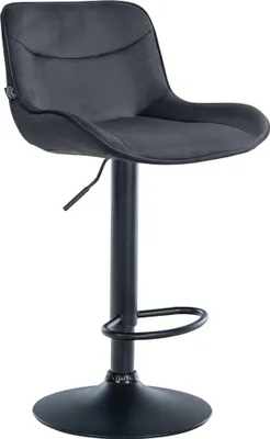 Produktbild von CLP Barhocker Vonore Samt Höhenverstellbar Und 360 Grad Drehbar schwarz Gestell Farbe schwarz