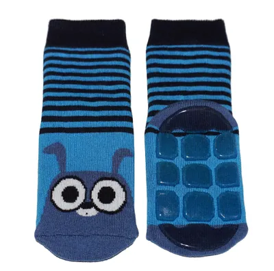 Produktbild von Kinder ABS-Socken aus Baumwolle Lustiger Hase Blau Größe 35-38