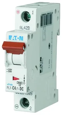 Productafbeelding van Stroomonderbreker 1-polig, type C, 4A, 10kA DC, model PL7-C4/1-DC, artikelnummer 264885