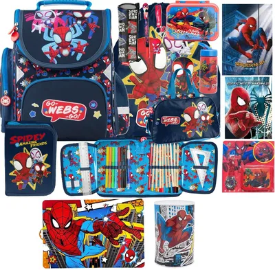 Produktbild von SPIDEY SPIDERMAN Schulranzen set 15in1 Ranzen rucksack Federmappe Turnbeutel SPIDER-MAN fur JUNGEN FÜR SCHULKINDER SCHULRANZEN FEDERMAPPE TURNBEUTEL