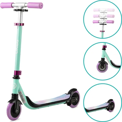 Produktbild von QKIDS BRO Kinderroller - Lenker 360°, ABEC-7, Aluminium, Bis 50kg - Blau/Rosa