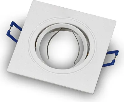 Produktbild von Einbaurahmen GU10 Fassung LED Einbauspot Eckig Einbaustrahler Schwenkbar Einbauleuchte max 50W 230V Deckenspot RIK.13 weiss