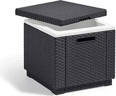 Productafbeelding van Allibert Ice Cube voetenbank met geïntegreerde koelbox, kleur: grafiet