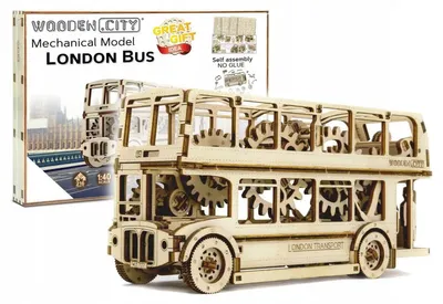 Produktbild von Wooden.City London Bus 3D Holzmodell Bausatz