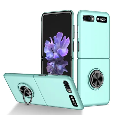 Obrázek produktu pro Tenké tvrdé PC pouzdro pro Samsung Galaxy Z Flip 5G, s prstencovým stojánkem modré