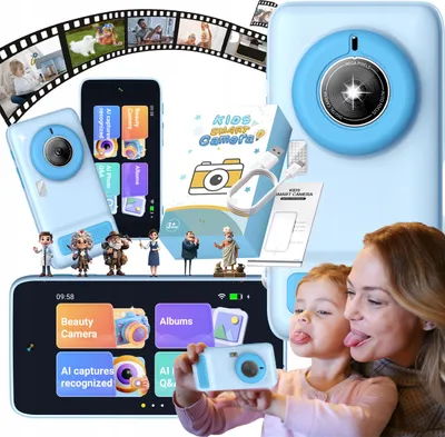 Zdjęcie produktu dla Aparat cyfrowy 5MP AI EDUKACYJNY Android DOTYKOWY IPS NIEBIESKI CIRON X1