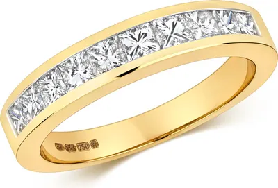 Produktbild von Funkelndes Feuer 18 Karat (750) Gold Damen - Diamant Ring Prinzessschliff 1.00 Karat GH - SI2, 51 (16.2); TRS3215518KYRSL