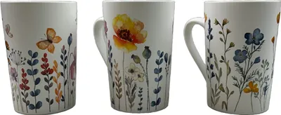 Produktbild von 3er-Set Tassen "Flores" | Porzellan Becher | Kaffeetassen | Blumen Design
