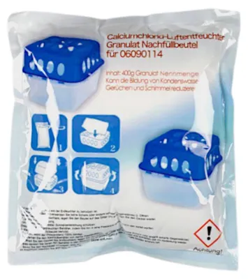 Image de Recharge de déshumidificateur d'air BURI Sachet de 400g de granulés Déshumidificateur d'ambiance Sachet de granulés Recharge d'absorbeur d'humidité Granulés de déshumidification