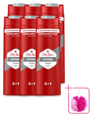 Zdjęcie produktu dla 6 opakowań żelu pod prysznic 3 w 1 Old Spice Original, pojemność 400 ml - zestaw ekonomiczny, 6 sztuk