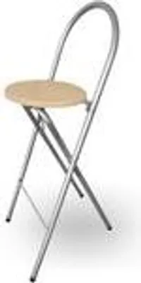 Produktbild von Barhocker Bill klappbar 73,5 cm – Stahl Silber, Sitz Buche