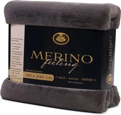Produktbild von Gözze Wendewohndecke Merino 150 x 200 cm anthrazit
