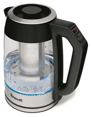 Image de Bouilloire-théière 2en1 1.7l 2200w inox/noir - Brandt - TH1700EV -