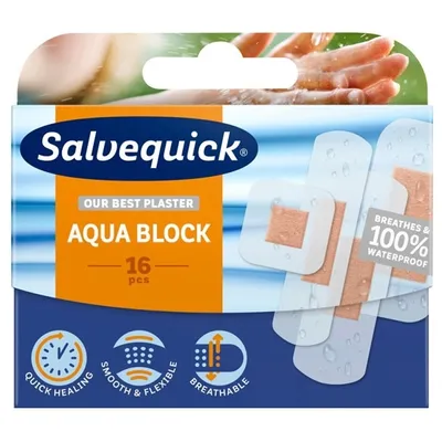 Produktbild von Salvequick Aqua Block Wasserdichte Pflaster, 16 Stück