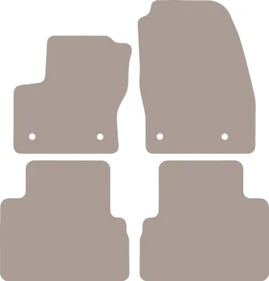 Image de Tapis de voiture en velours pour le monospace Ford C-MAX MK2 (2015-2019) - ensemble de tapis de sol LUX beige (4 pièces)